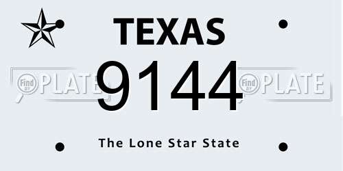 9144 Texas License Plate