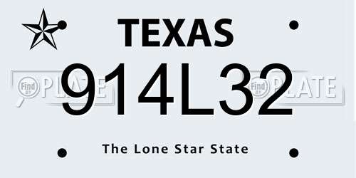 914L32 Texas License Plate