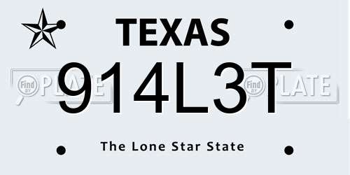 914L3T Texas License Plate