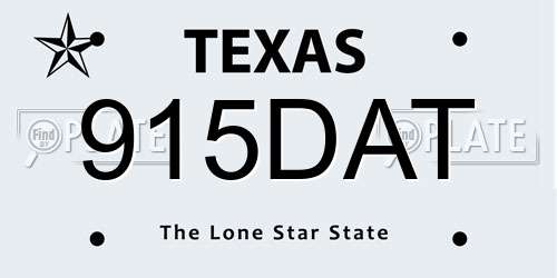 915DAT Texas License Plate
