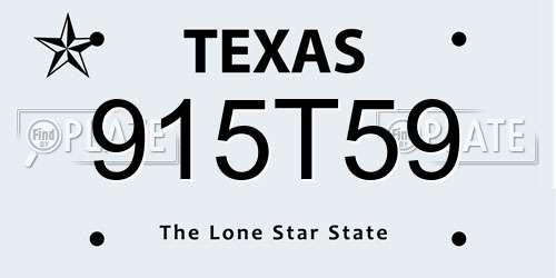 915T59 Texas License Plate
