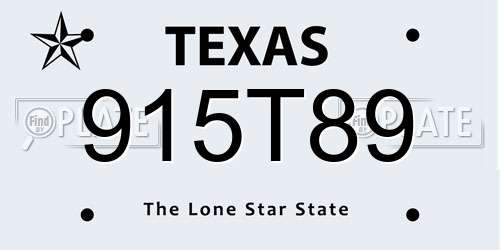 915T89 Texas License Plate