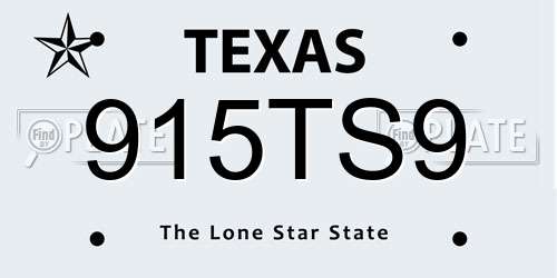 915TS9 Texas License Plate