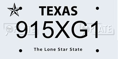 915XG1 Texas License Plate