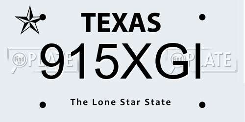 915XGI Texas License Plate
