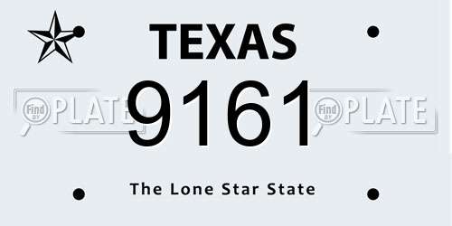 9161 Texas License Plate
