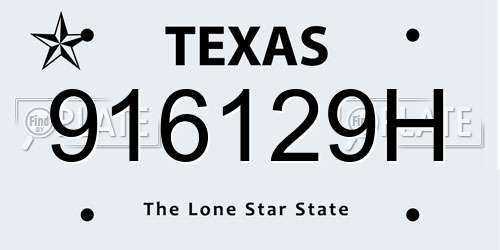 916129H Texas License Plate