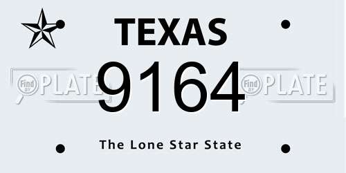 9164 Texas License Plate