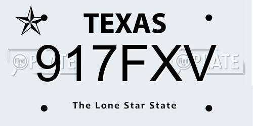 917FXV Texas License Plate