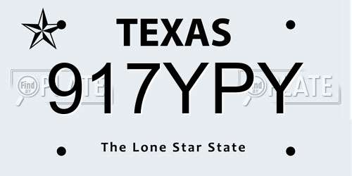 917YPY Texas License Plate