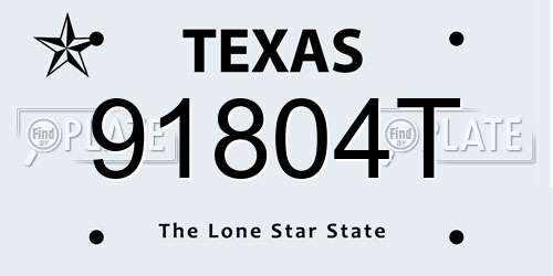 91804T Texas License Plate