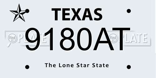9180AT Texas License Plate