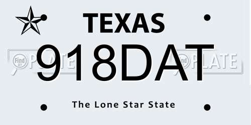 918DAT Texas License Plate