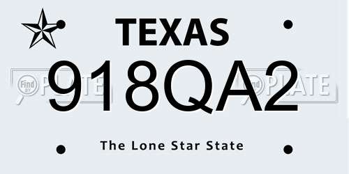 918QA2 Texas License Plate
