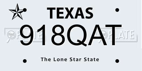 918QAT Texas License Plate
