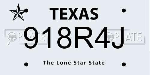 918R4J Texas License Plate