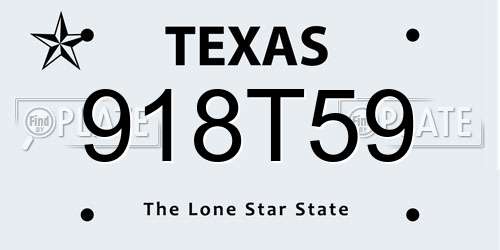 918T59 Texas License Plate