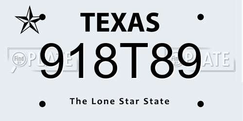 918T89 Texas License Plate