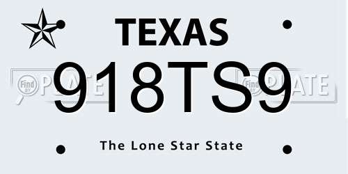 918TS9 Texas License Plate