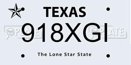 918XGI Texas License Plate