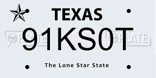 91KS0T Texas License Plate