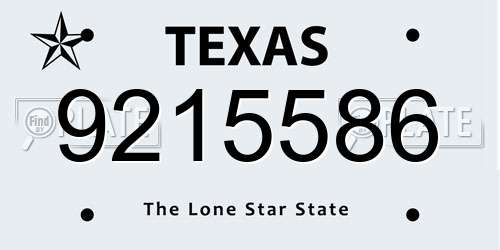 9215586 Texas License Plate