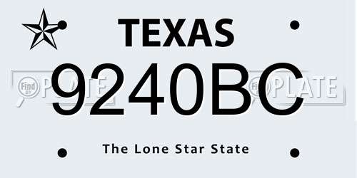 9240BC Texas License Plate
