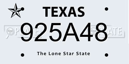 925A48 Texas License Plate
