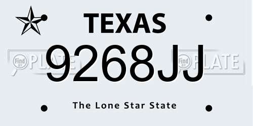 9268JJ Texas License Plate