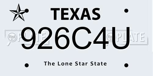 926C4U Texas License Plate