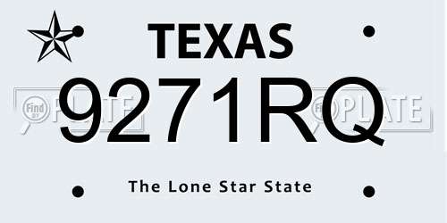 9271RQ Texas License Plate