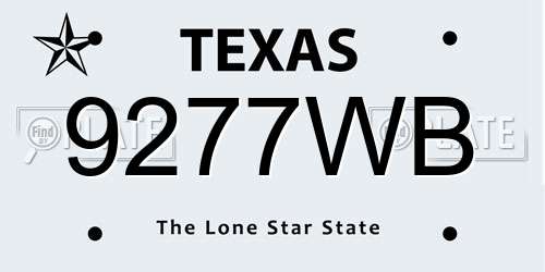 9277WB Texas License Plate