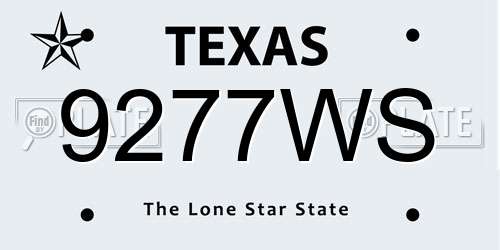 9277WS Texas License Plate