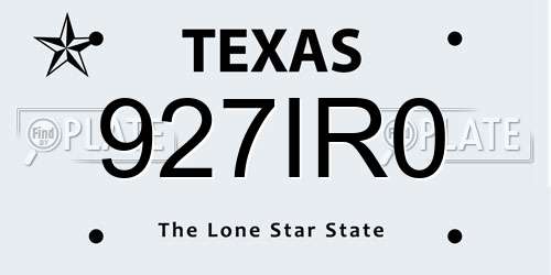 927IR0 Texas License Plate