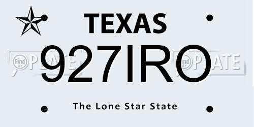 927IRO Texas License Plate