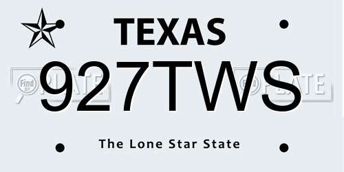 927TWS Texas License Plate