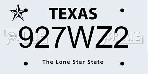927WZ2 Texas License Plate