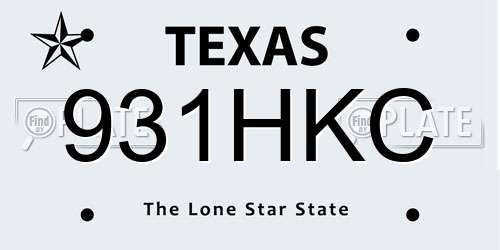 931HKC Texas License Plate