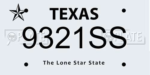 9321SS Texas License Plate