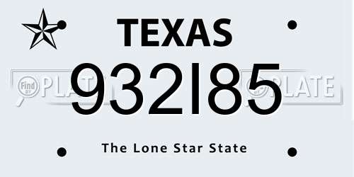932I85 Texas License Plate
