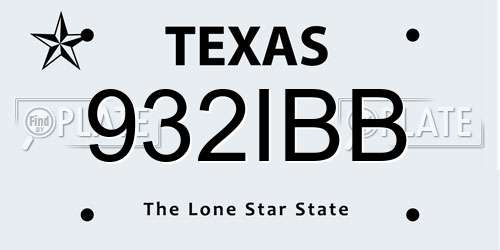 932IBB Texas License Plate