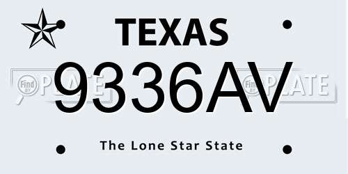 9336AV Texas License Plate
