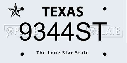 9344ST Texas License Plate