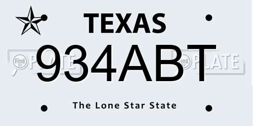 934ABT Texas License Plate