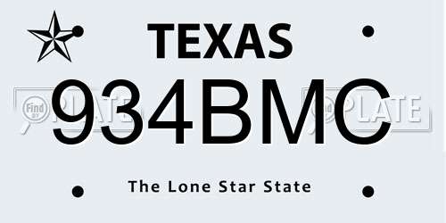 934BMC Texas License Plate