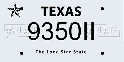 9350II Texas License Plate
