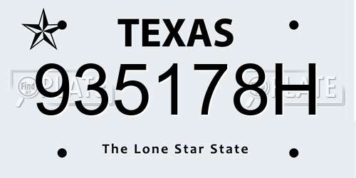 935178H Texas License Plate