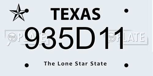 935D11 Texas License Plate