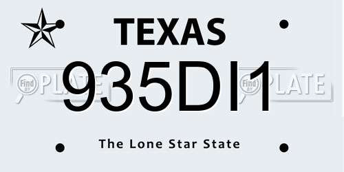 935DI1 Texas License Plate