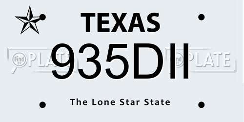 935DII Texas License Plate